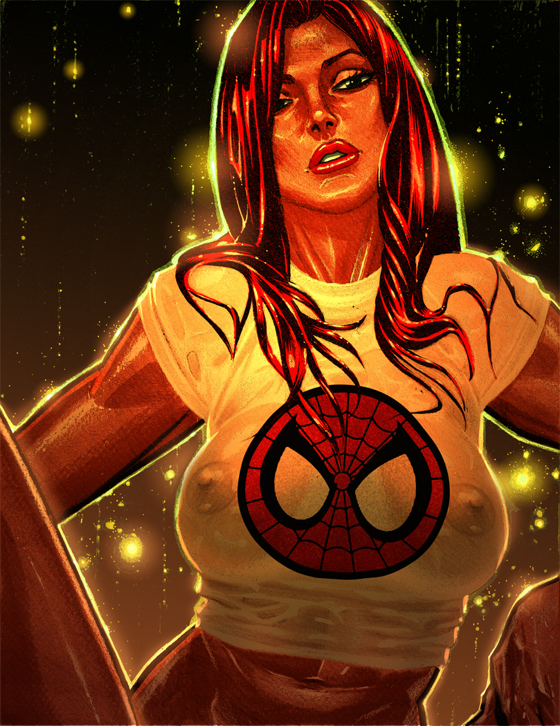 big_breasts breasts hair horny lipstick marvel mary_jane_watson michael_lop...