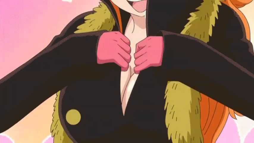 1girl animated animated_gif bouncing_breasts breasts gif nami one_piece pun...