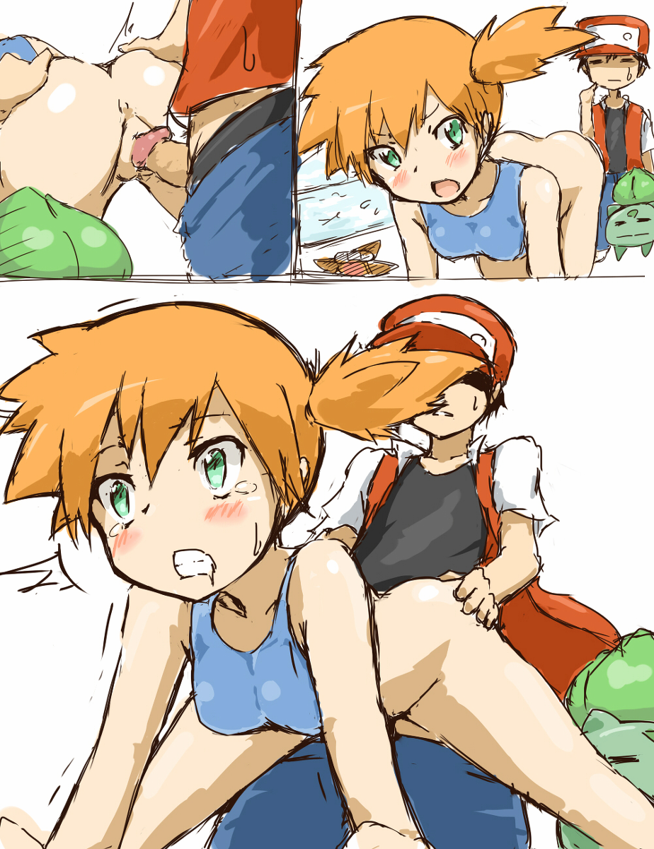 (pokemon) nintendo open_mouth orange_hair pokemon red red(pokemon)... 
