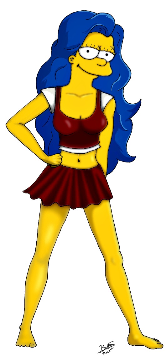 marge_simpson tagme the_simpsons white_background yellow_skin.