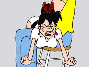 animation gif over_the_knee paddle schoolgirl spank spanked spanking.