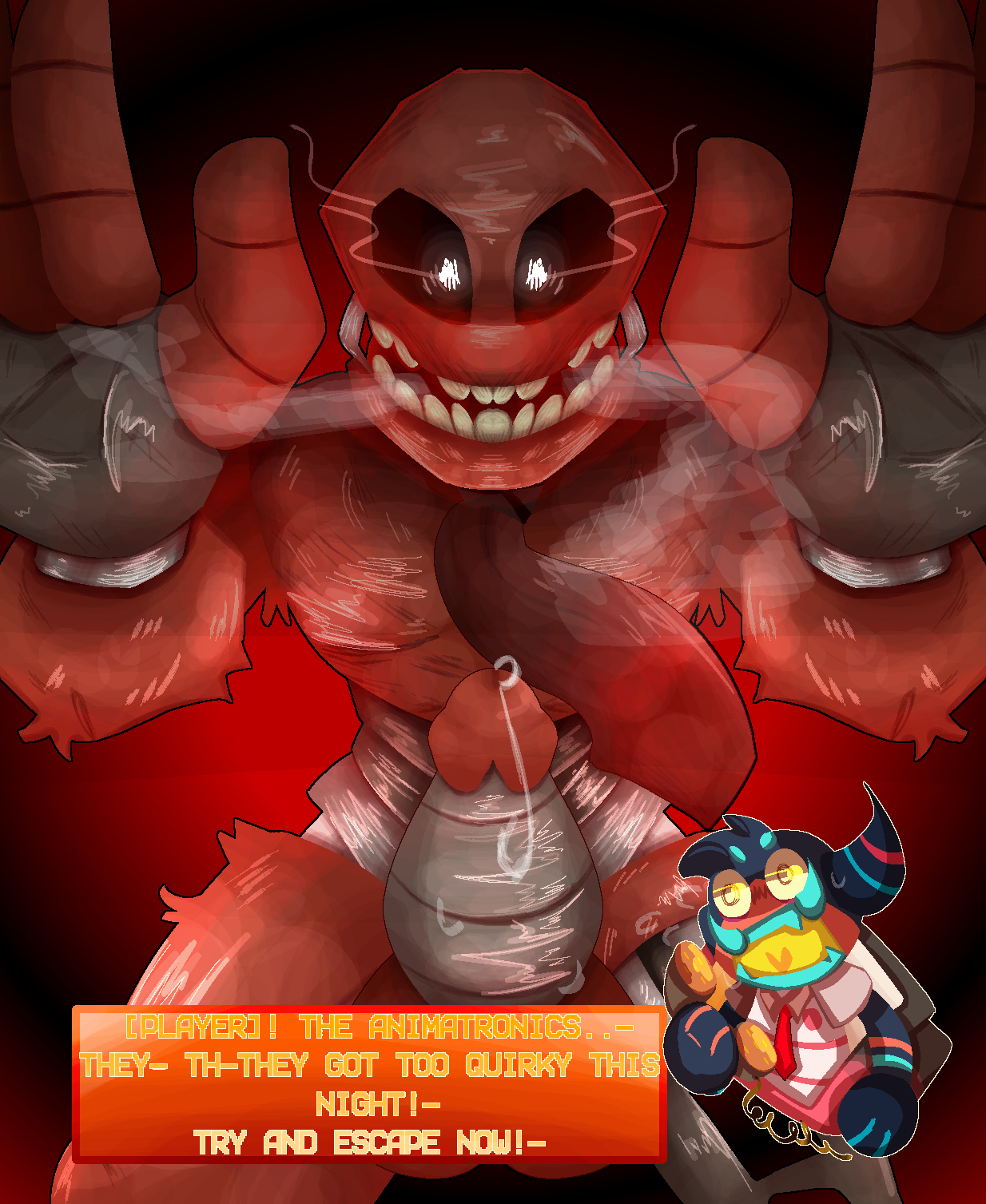 Rule 34 Dev - armless big_penis cape corruptstarz erect_penis erection fang  first_porn_of_character flesh flesh_creature jester jester_hat male  male_only meat non-human o_o one_eye_closed one_fang penis red_body red_hat  regretevator ribcage roblox ...
