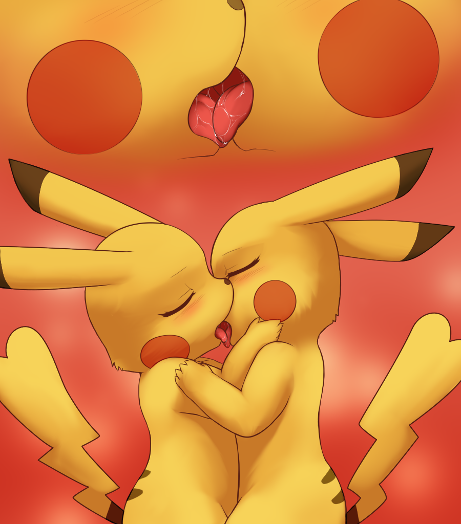 darkmirage drooling female kissing nintendo open_mouth pikachu pokemon sali...