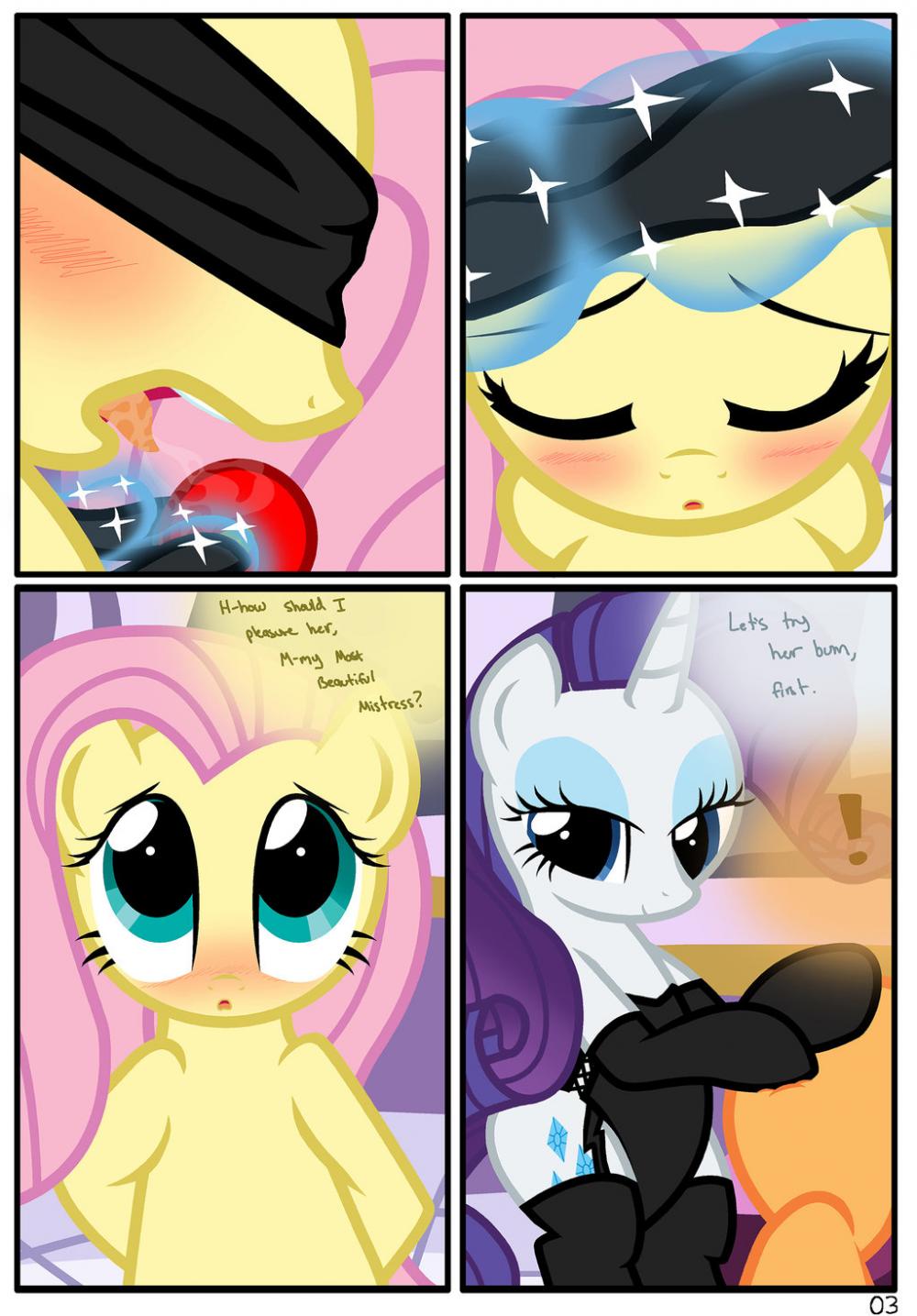 Xbooru - applejack ball gag blindfold bondage comic fluttershy ...