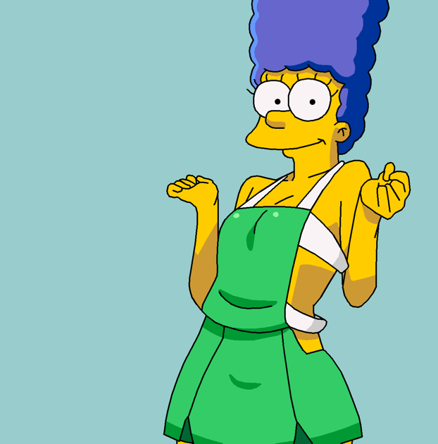apron blue_hair breast_expansion evilweazel(artist) gif marge_simpson the_s...