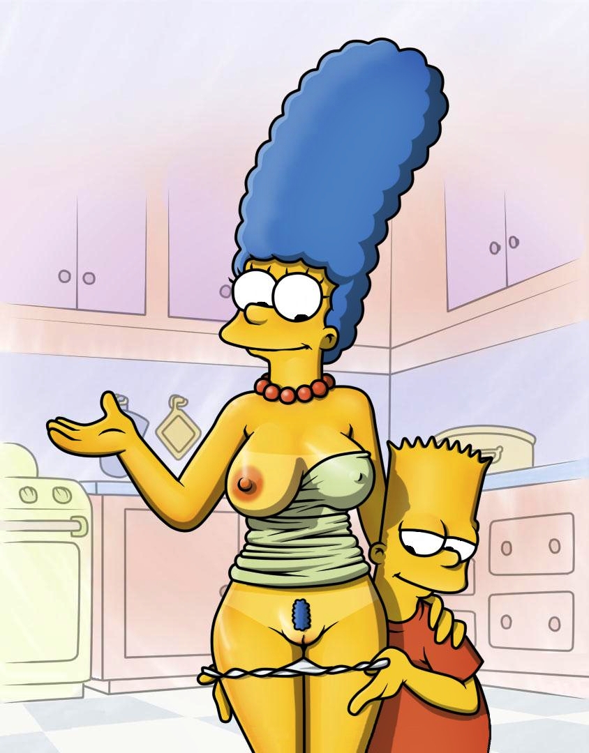 (artist) marge_simpson mom_son mother's_duty mother_and_son one_breast...