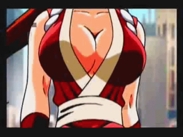 big_breasts bouncing_breasts breasts cleavage gif king_of_fighters mai_shir...