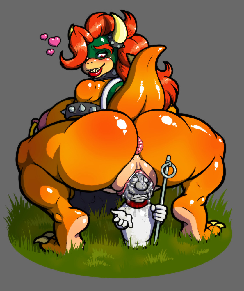 <3 1girl 2013 anthro anus areola ass big_ass big_breasts bowser brea...