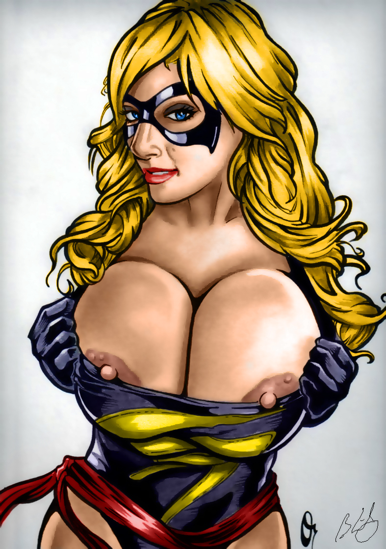 big_breasts breasts carol_danvers flashing marvel mask ms.marvel nipples or...