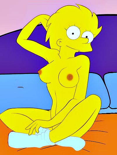 breasts lisa_simpson nipples nude socks the_simpsons yellow_skin.