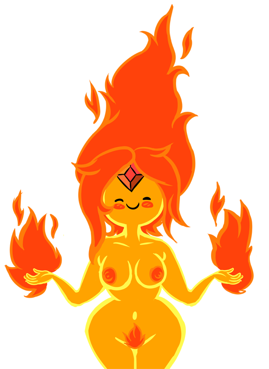 adventure_time big_hips breasts cartoon_network fire flame_princess nude pu...