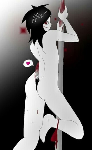 blood creepypasta jeff_the_killer knife looking_at_viewer striptease yaoi.