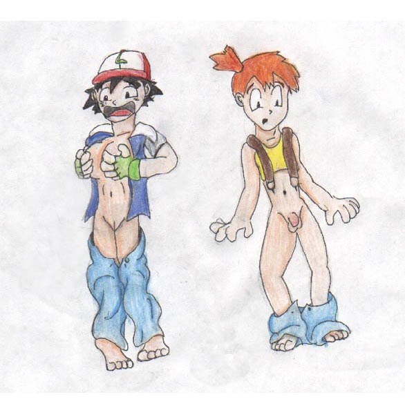1boy 1girl ash_ketchum draw drawing futanari genderswap kasumi(pokemon) mis...