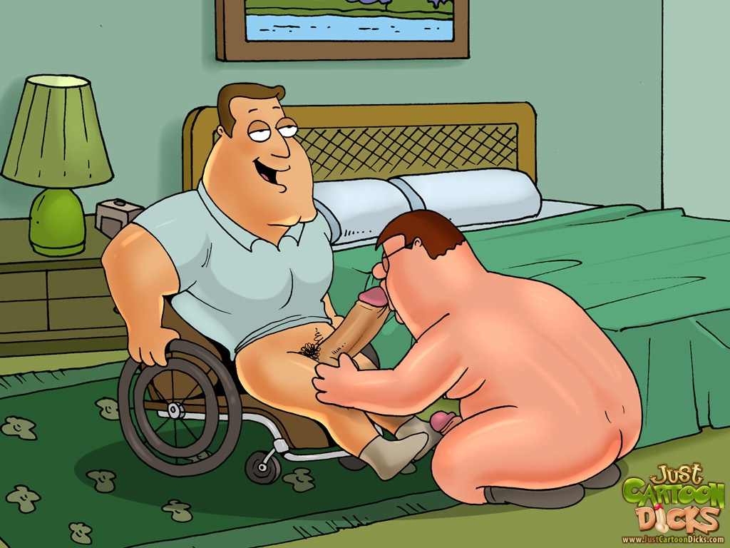 ass bed bedroom bottomless family_guy fellatio joe_swanson just_cartoon_dic...