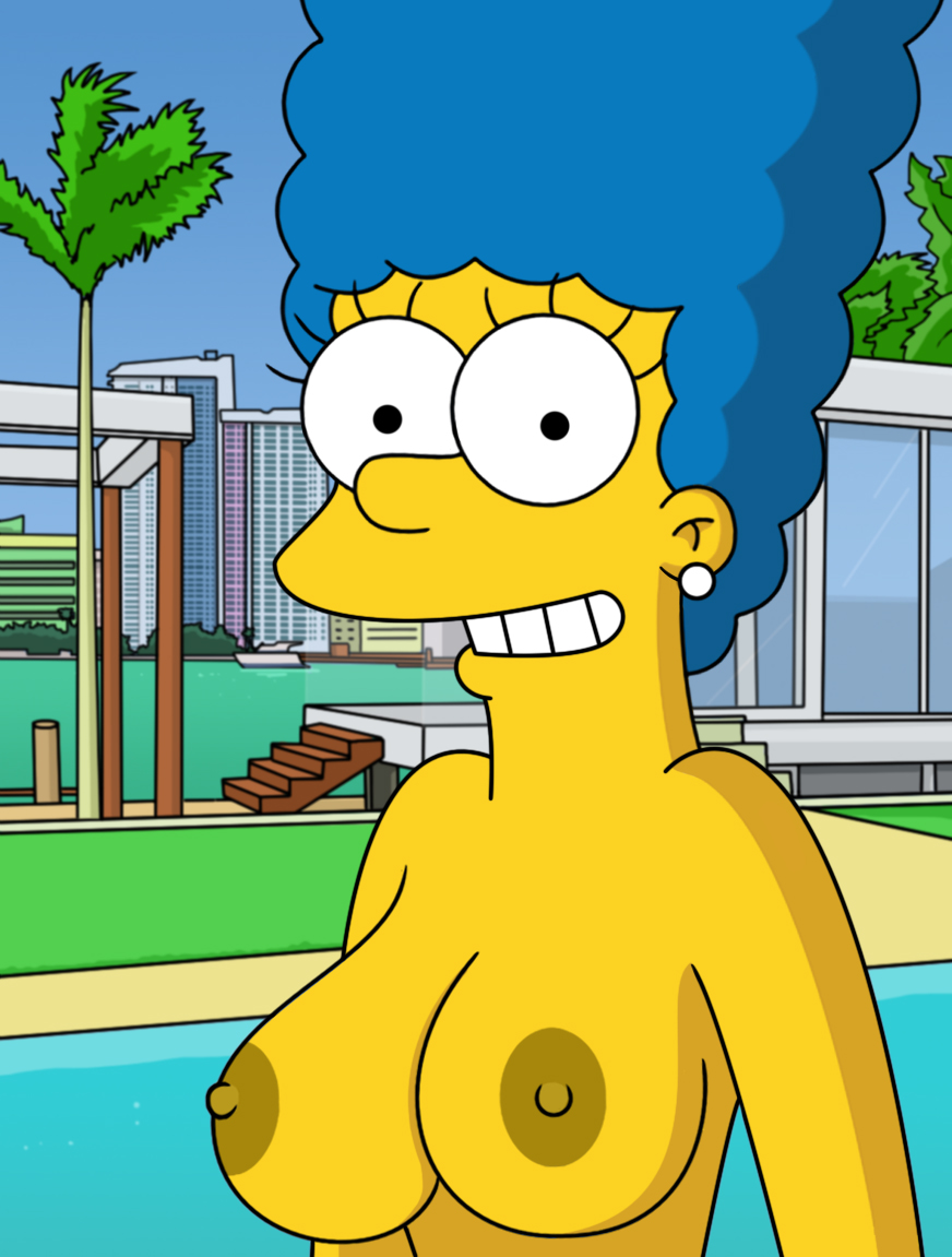 breasts marge_simpson nude smile the_simpsons topless.