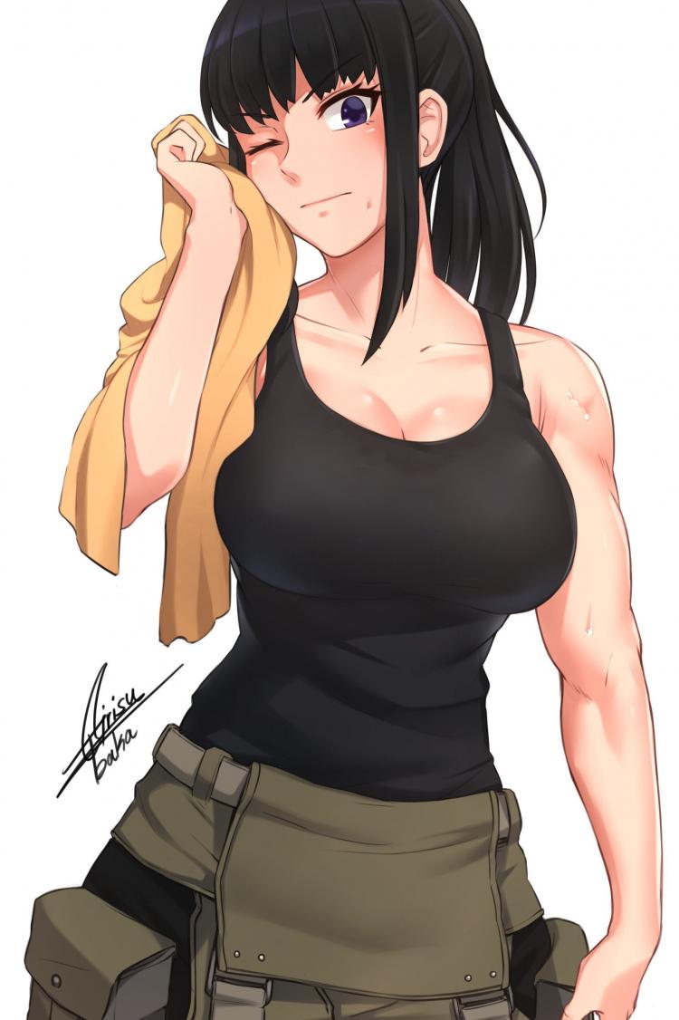 Recent Tags 1girl biceps big_breasts black_hair clothing fire_force maki_oz...