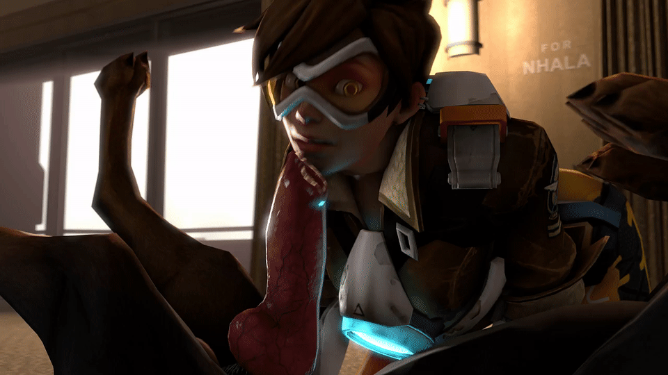 3d beastiality bent_over breasts cgi dog gif kneel open_mouth overwatch suc...