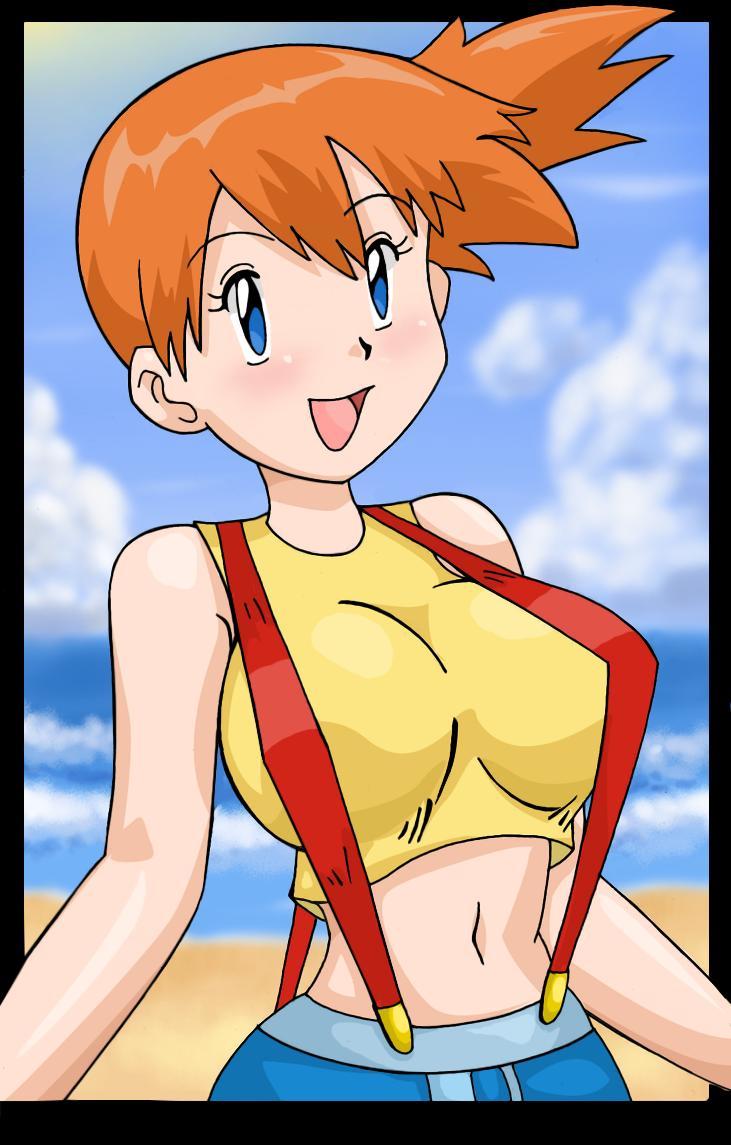 alluring beach breasts kasumi(pokemon) misty ocean pokemon pose sand tagme ...
