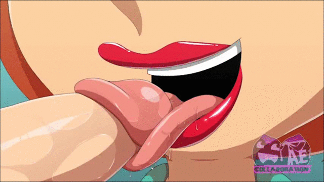 1boy 1girl aehentai animated close-up cum cum_in_mouth cum_on_tongue ejacul...
