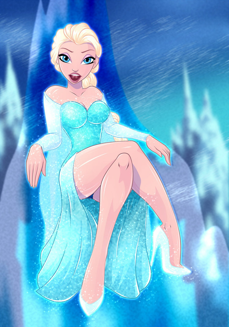 (sitting) disney dress elsa elsa(frozen) feet female female_only frozen(mov...
