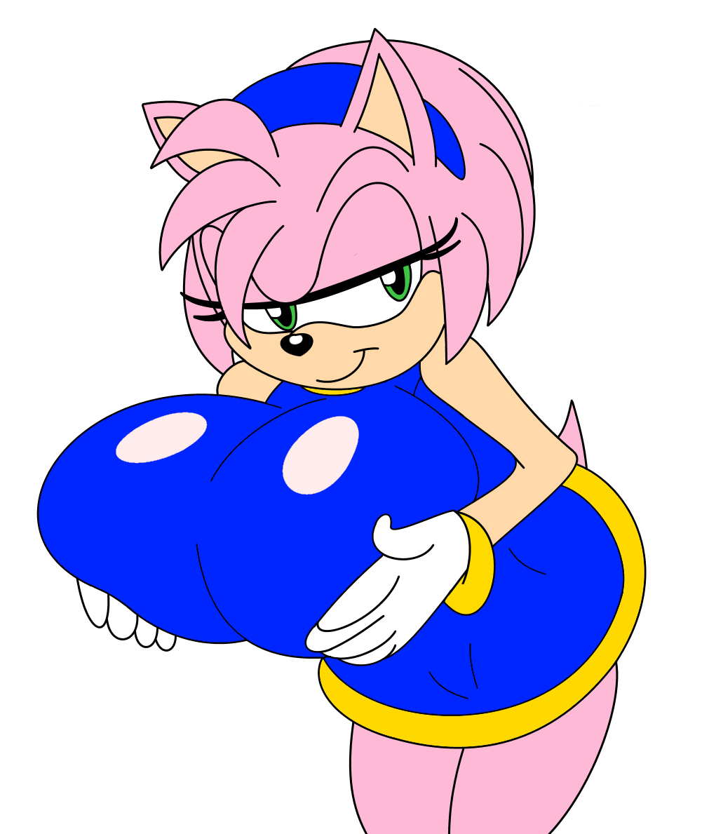 1girl amy_rose big_breasts breasts clothes daredemon7000 green_eyes hair he...