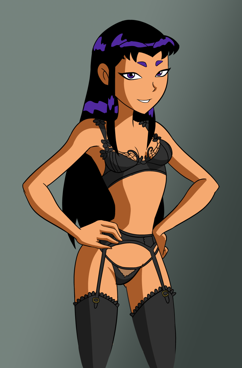 blackfire female_only garter_belt lingerie solo teen_titans.
