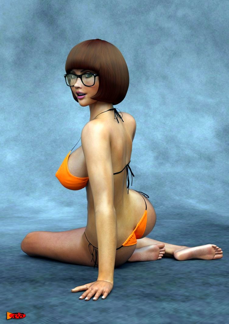 3d ass big_breasts bikini erect_nipples scooby-doo sodacan(artist) velma_di...