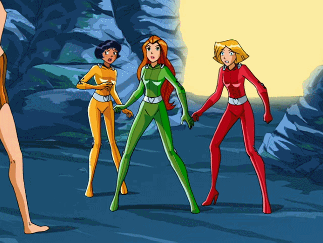 gif jeans long_hair mother_and_daughter running sam(totally_spies) stella(t...
