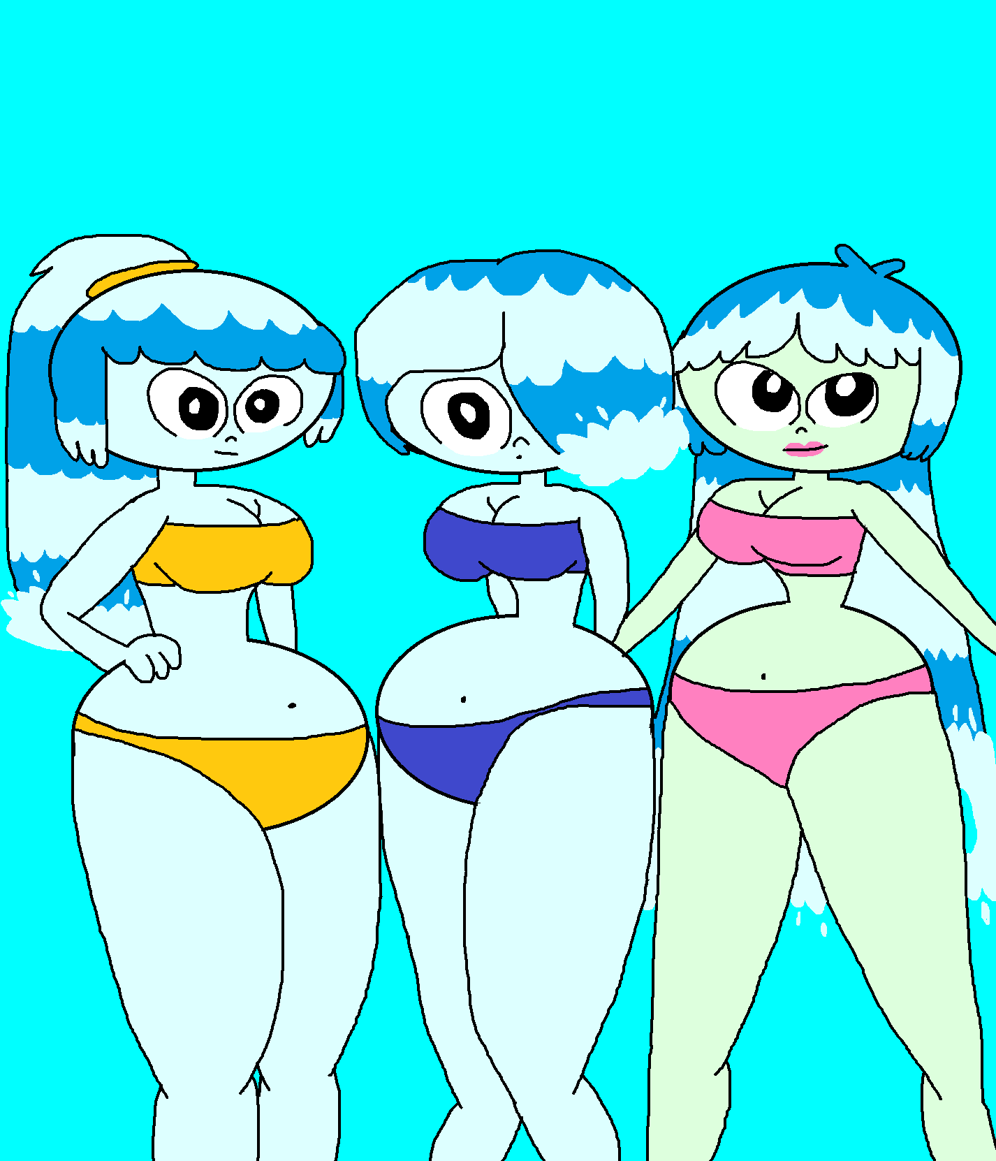 adventure_time belly_button breasts hand_on_hip hands_behind_back lipstick ...