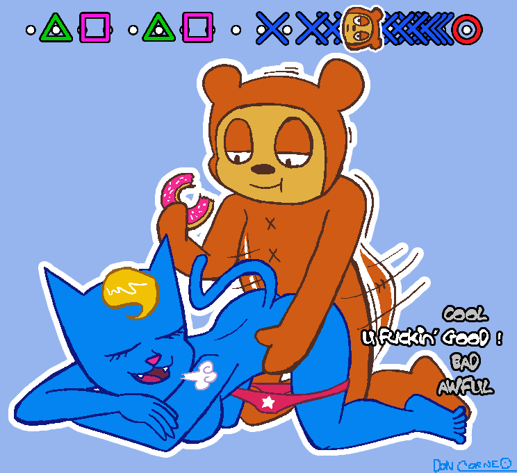 1_girl 1girl all_fours katy_kat nipples parappa_the_rapper parappa_the_rapp...