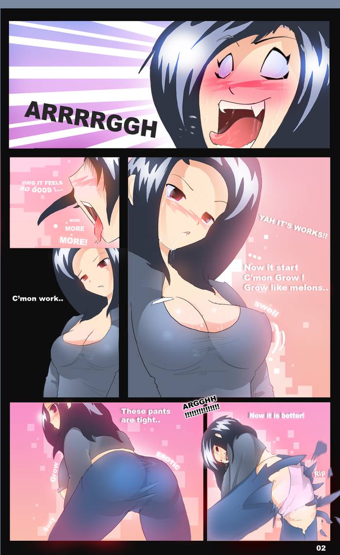 1girl 1girl big_breasts breast_expansion breasts comic expansion.