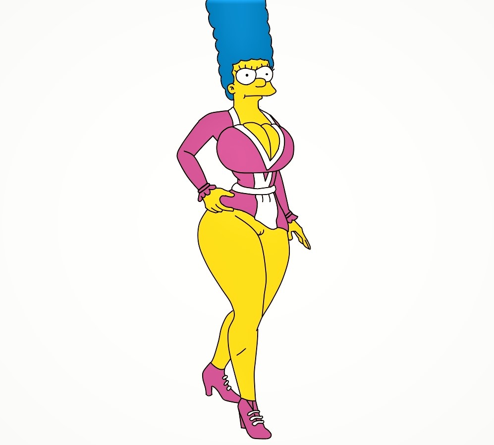 ass big_breasts bottomless marge_simpson no_panties shaved_pussy the_simpso...