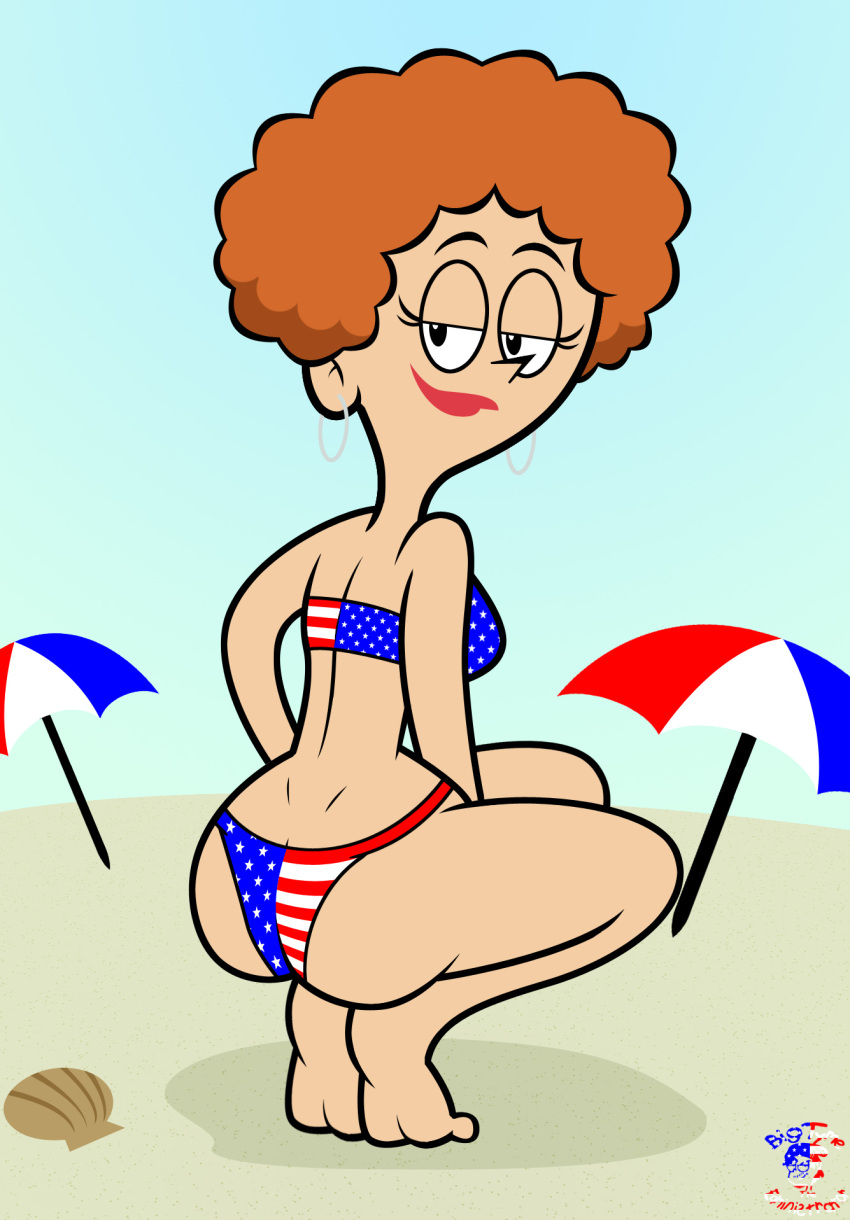 american_flag_bikini ass ass_crack beach bigtyme bikini butt disney earring...