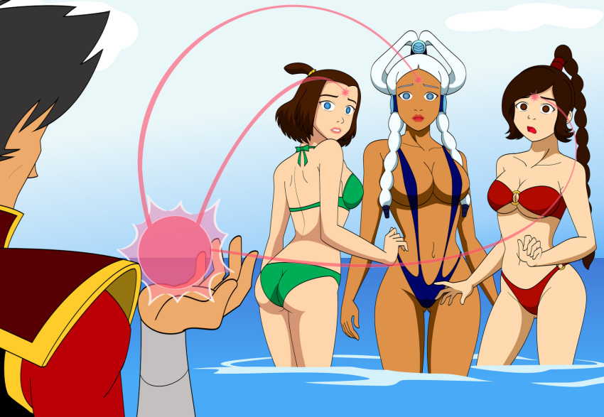 green_swimsuit mind_control one-piece_swimsuit princess_yue red_swimsuit sl...