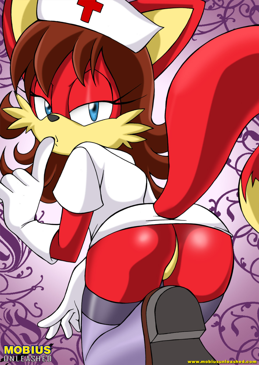 1girl anthro archie_comics ass bbmbbf female fiona_fox furry looking_back m...