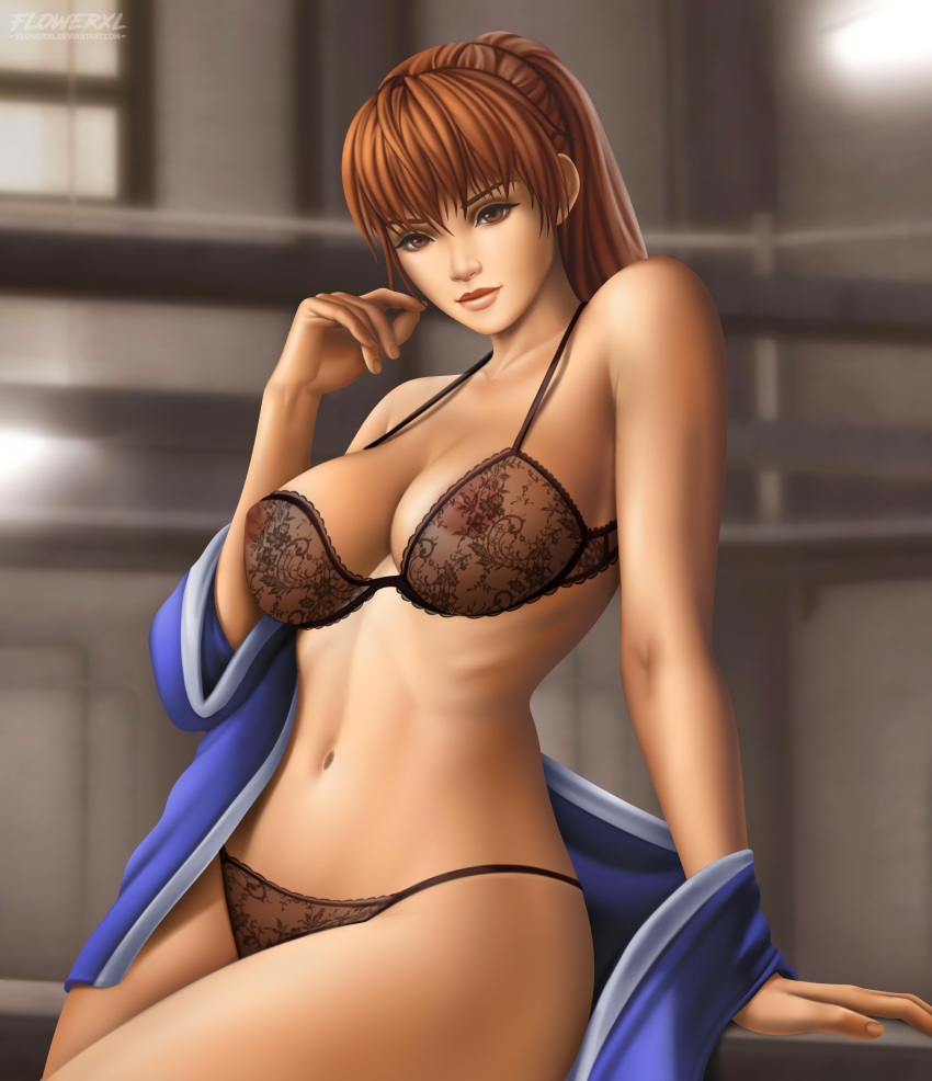 ...brown_hair dead_or_alive female_focus female_only flowerxl high_res high...