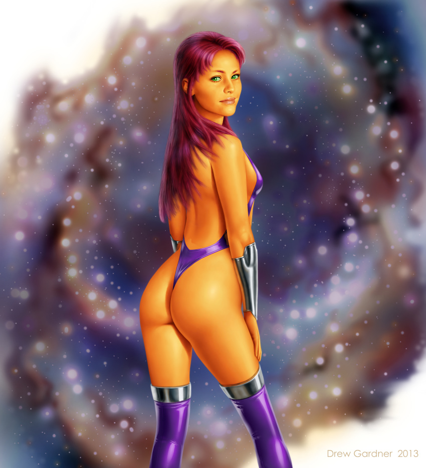 1girl ass clothed dc dc_comics drew_gardner(artist) female looking_at_viewe...