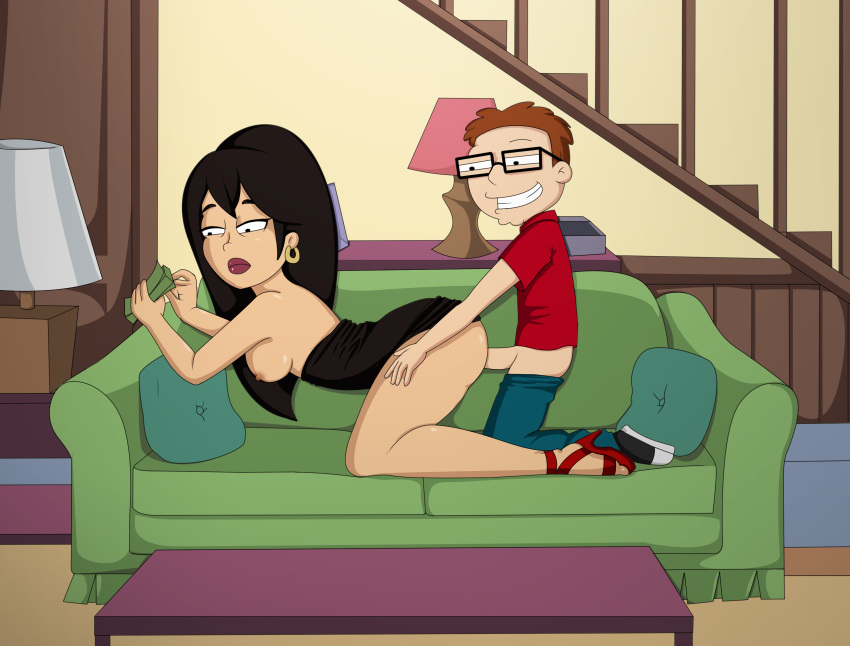 american_dad ass breast doggy_position erect_penis glasses grin gwen_ling h...