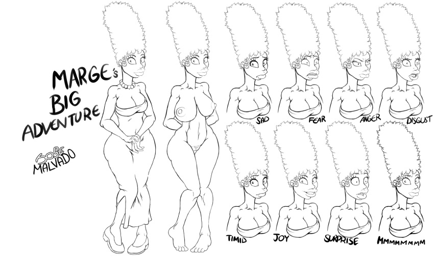 big_breasts breasts jose_malvado(artist) marge_simpson pubic_hair pussy the...