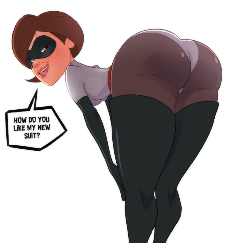 1girl 1girl ass bent_over big_breasts brown_hair clothing datguyphil disney...