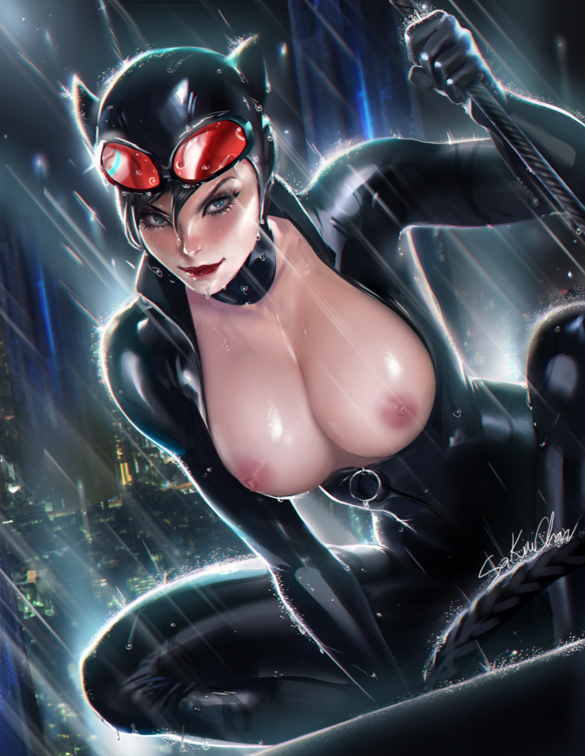 batman(series) black_hair blue_eyes breasts catwoman dc dc_comics goggles l...