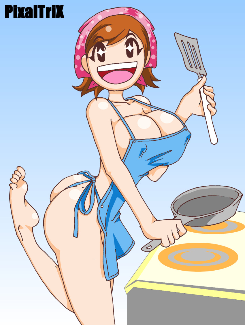 apron ass big_ass big_breasts breasts cleavage cooking_mama female mama(coo...