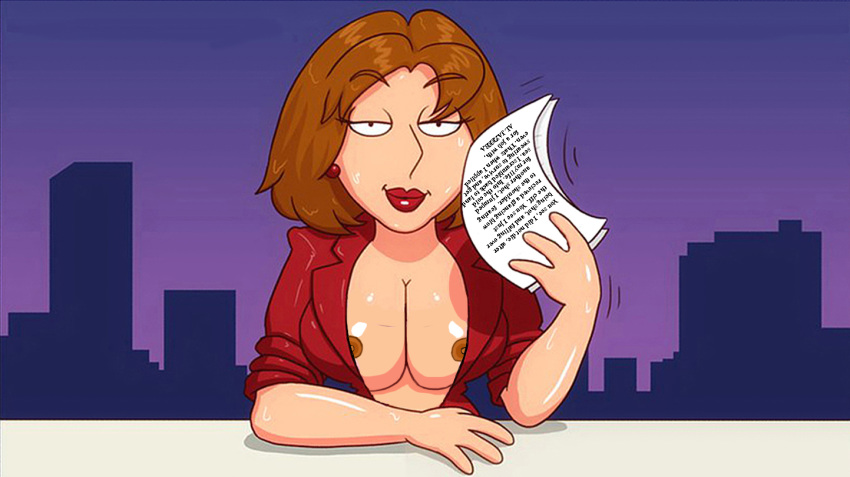 breasts brown_hair diane_simmons edit family_guy hot_summer_night lipstick ...