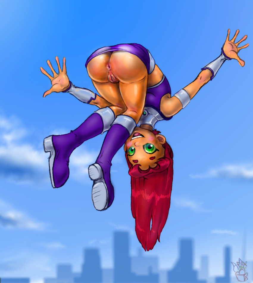 looking_back nopan outside patreon pussy starfire teen_titans uncensored up...