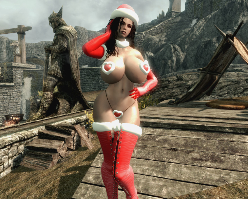 big_breasts black_hair breasts christmas fuckable huge_breasts insanely_hot...