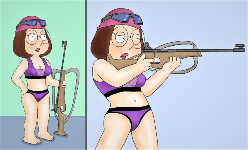 bra breasts family_guy glasses hat meg_griffin panties thighs underwear.