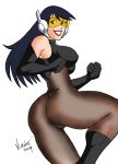ass black_lady_(hypercomix) elbow_gloves hypercomix pantyhose solo vicente rating:explicit score:2 user:rule35