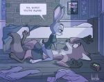 anthro artbirchly_(artist) canine clothed clothing dialogue disney furry judy_hopps lagomorph male mammal nick_wilde rabbit zootopia rating:Questionable score:24 user:Furry_Love