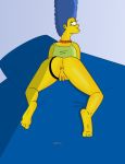 all_fours anus ass blue_hair marge_simpson panties_aside pearls the_simpsons topflite yellow_skin rating:Explicit score:-1 user:O2B_Free
