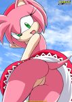 amy_rose anthro ass bbmbbf beige_skin big_ass big_butt black_nose bottomless butt clothing cloud day dress eyelashes female female_only green_eyes hairband hairless_pussy hedgehog mobius_unleashed no_panties open_mouth palcomix pink_fur pink_hair pussy sega sexy sexy_ass short_hair sky solo sonic_(series) sonic_the_hedgehog_(series) tail tongue upskirt vagina rating:Explicit score:25 user:zipp